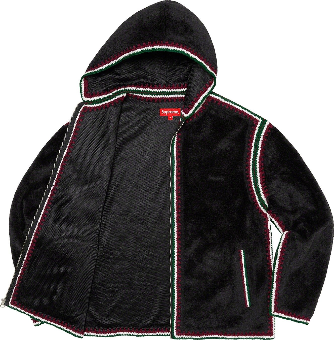 Crochet Edge Hooded Zip Up Top view 4
